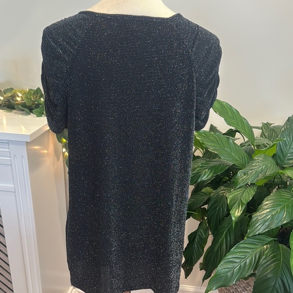 Tommy Hilfiger Black Sparkle Short Sleeve Top NWOT - Picture 3 of 4